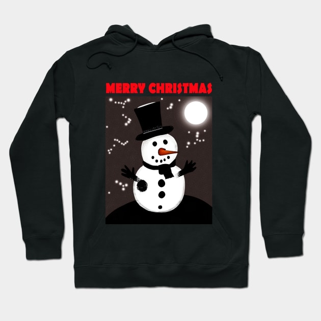 Merry Christmas Snowman 2022 Hoodie by CartWord Design